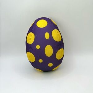 Purple & Yellow Polka Dot Plush Stuffed Easter Dinosaur Egg Toy 6”
